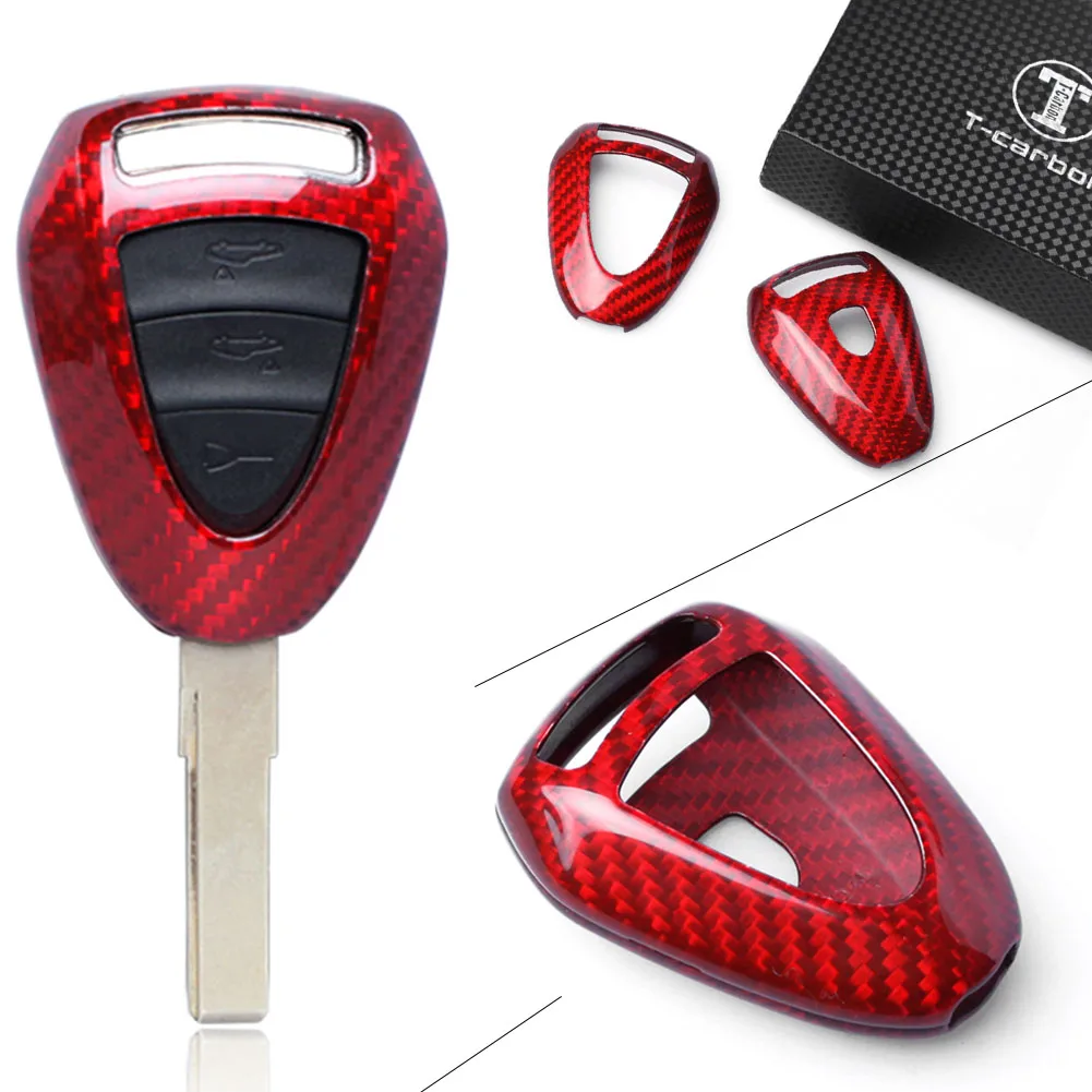 Чехол для Porsche 911 2003-2011 и Cayman Boxter 1999-2008 из красного углеродного волокна с 3 кнопками