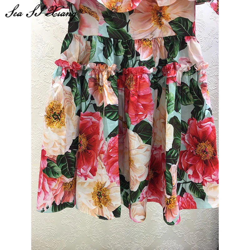 Seasixiang Fashion Designer Summer Cotton Dress Women Spaghetti Strap Butterfly Sleeve Floral Print Vacation Short Dresses
Seasixiang Fashion Designer Summer Cotton Dress Women Spaghetti Strap Butterfly Sleeve Floral Print Vacation Short Dresses