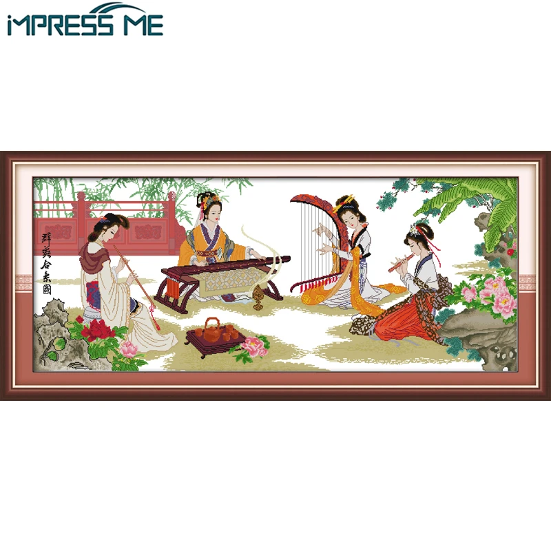 IMPRESS ME Four Beauties Happy Together Chinese Handmade Craft Wedding 14CT Counted Cross Stitch Patterns for Home Decoration
IMPRESS ME Four Beauties Happy Together Chinese Handmade Craft Wedding 14CT Counted Cross Stitch Patterns for Home Decoration