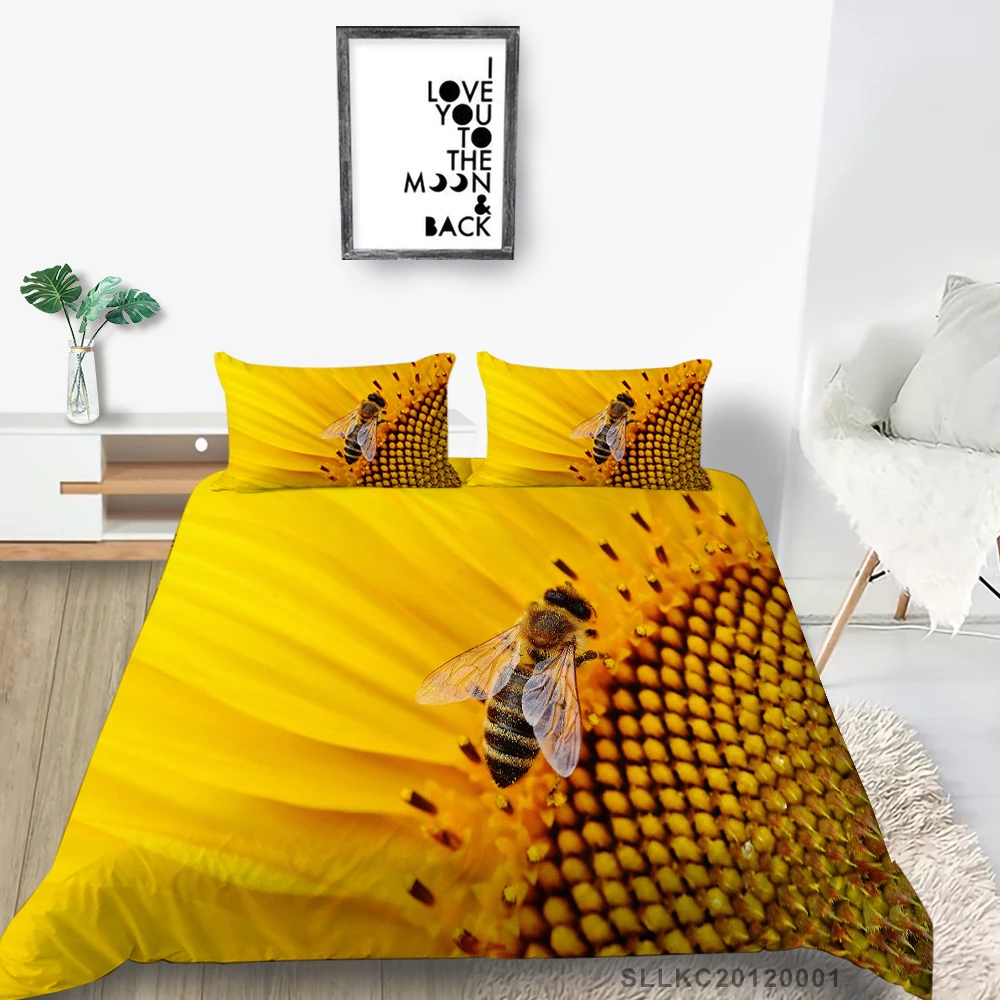 Honey Bee Bed Set King Size Simple 3D Sunflower Duvet Cover Queen Single Double Twin Full Insect Bedding Set 3D Print
Honey Bee Bed Set King Size Simple 3D Sunflower Duvet Cover Queen Single Double Twin Full Insect Bedding Set 3D Print