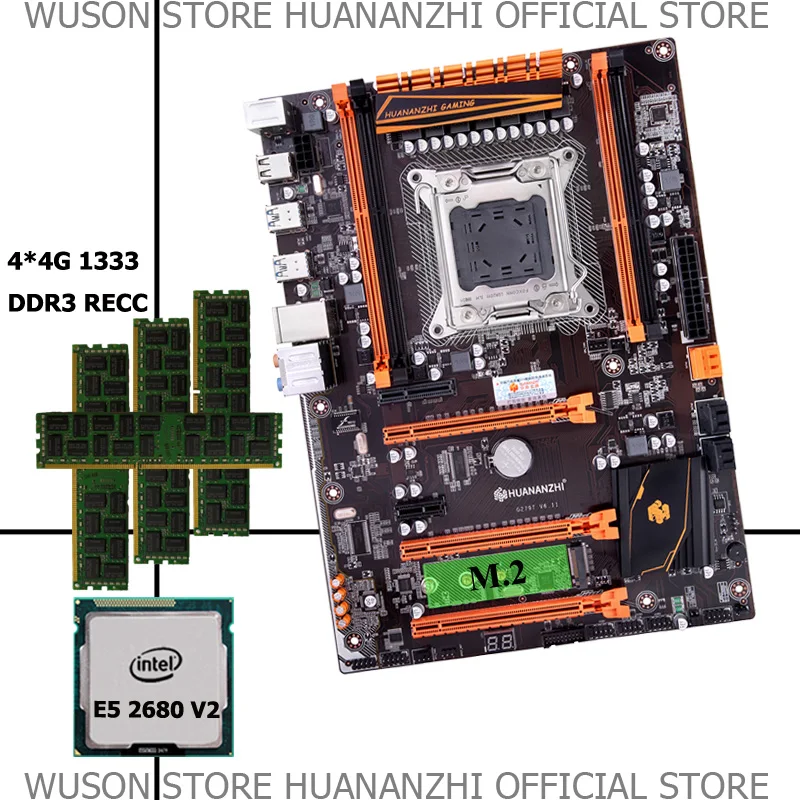 HUANANZHI Deluxe X79 motherboard with M.2 NVMe SSD slot CPU Intel Xeon E5 2680 V2 RAM 16G(4*4G) RECC
HUANANZHI Deluxe X79 motherboard with M.2 NVMe SSD slot CPU Intel Xeon E5 2680 V2 RAM 16G(4*4G) RECC