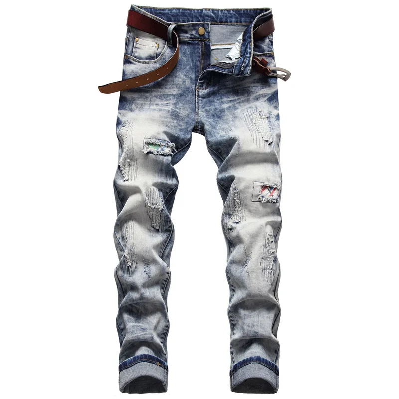 New Mens Clothing Spring HIP HOP Punk Streetwear Autumn Winter Denim Designer Hole Jean High Quality Ripped Jeans Oversized 42
New Mens Clothing Spring HIP HOP Punk Streetwear Autumn Winter Denim Designer Hole Jean High Quality Ripped Jeans Oversized 42