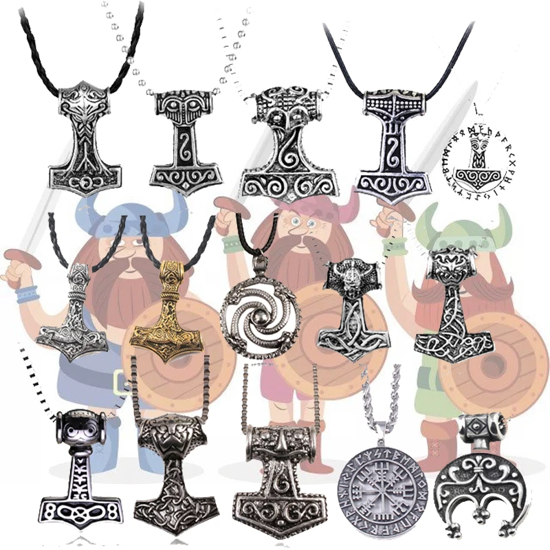 Norse Viking Necklace Thor's Hammer Horns Pendant Choker Pagan Nordic Slavic Amulet For Women Men Gift Jewelry Accessories
Norse Viking Necklace Thor's Hammer Horns Pendant Choker Pagan Nordic Slavic Amulet For Women Men Gift Jewelry Accessories