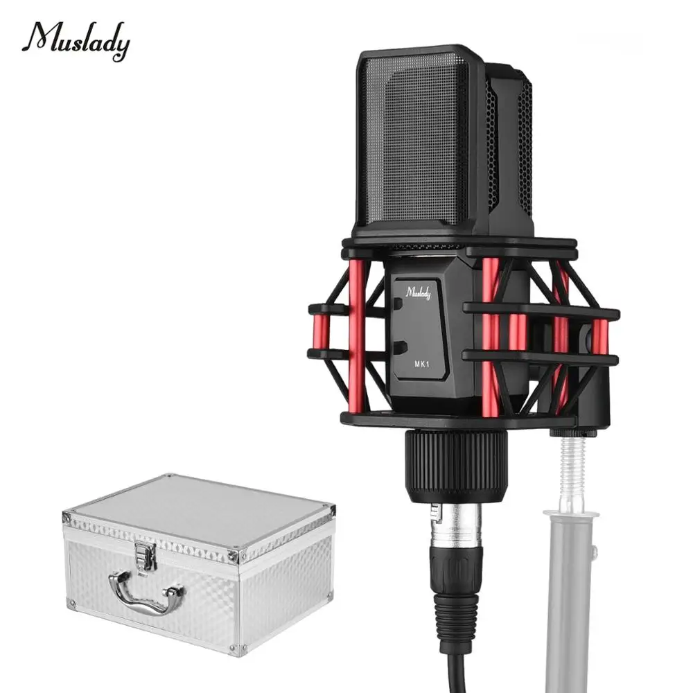 Muslady Professional Condenser Microphone with Shock Mount Filter 3-pin XLR Cable Carrying Case for Video Recording
Muslady Professional Condenser Microphone with Shock Mount Filter 3-pin XLR Cable Carrying Case for Video Recording