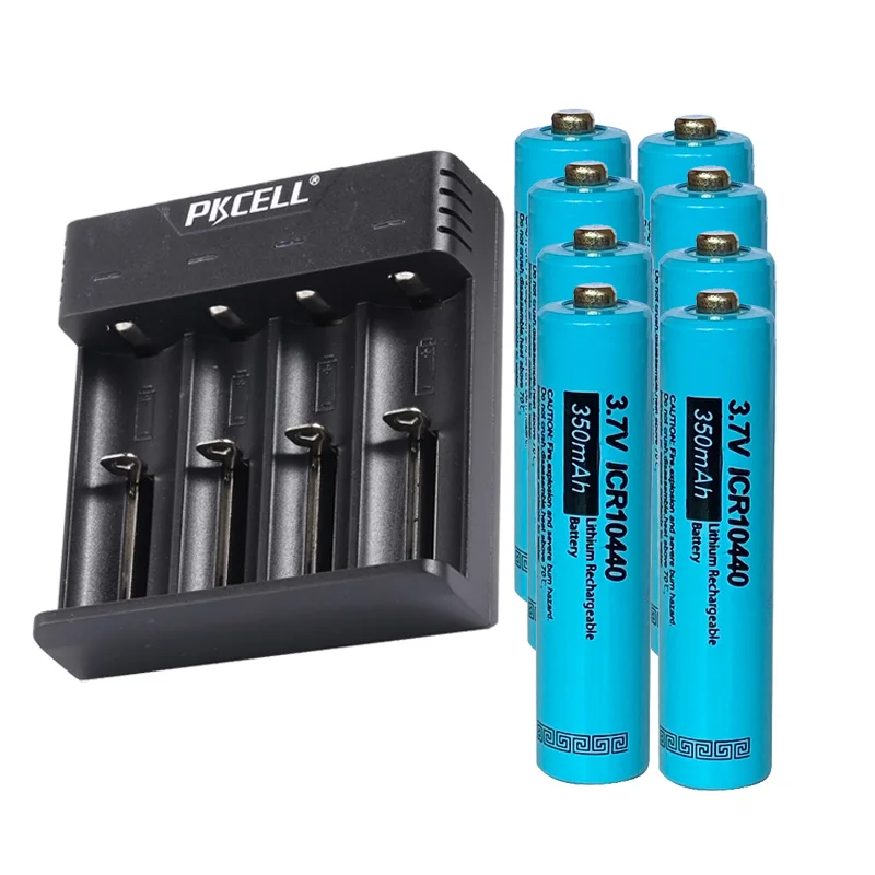 8PCS PKCELL ICR 10440 AAA Li-ion Rechargeable Battery 3.7V 350mAh And battery charger for 1-4PC AA/AAA 18650 3.7V batteries
8PCS PKCELL ICR 10440 AAA Li-ion Rechargeable Battery 3.7V 350mAh And battery charger for 1-4PC AA/AAA 18650 3.7V batteries
