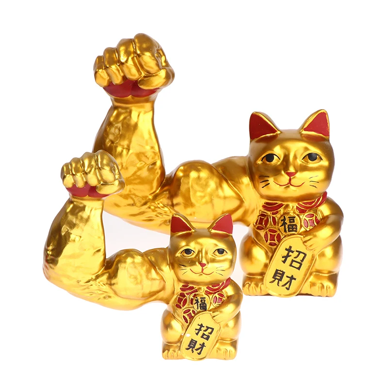 Мышечная рука счастливая Статуя Кошки статуя из смолы ремесло приветственный Кот 
Мышечная рука счастливая Статуя Кошки статуя из смолы ремесло приветственный Кот