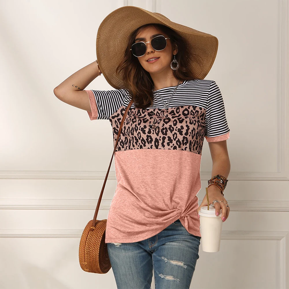Leopard Patchwork Short Sleeve T shirt Women Summer Clothes Polyester Oversized O-Neck Casual Streetwear Female Top Tee Shirts
Leopard Patchwork Short Sleeve T shirt Women Summer Clothes Polyester Oversized O-Neck Casual Streetwear Female Top Tee Shirts