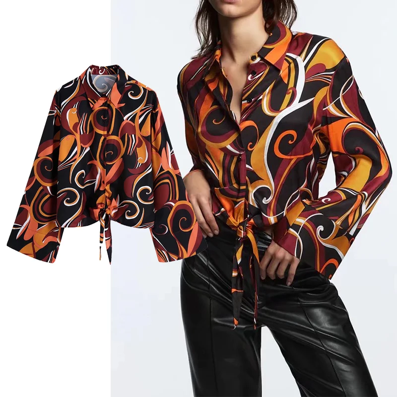 Women Geometry Print Shirt Long Sleeve Single Breasted Blouses All-Match Tops Chemise Femme BB4346
Women Geometry Print Shirt Long Sleeve Single Breasted Blouses All-Match Tops Chemise Femme BB4346