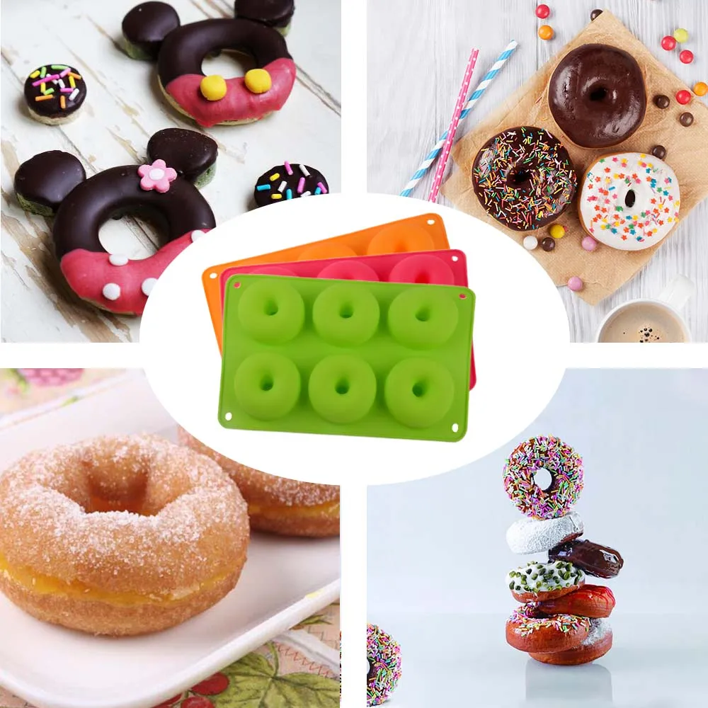 6 Cavities Donut Mold DIY Pudding Jelly Muffin Cake Mold Heat Resistant Kitchen Baking Tools Silicone Donut Mold Non-stick Tools
6 Cavities Donut Mold DIY Pudding Jelly Muffin Cake Mold Heat Resistant Kitchen Baking Tools Silicone Donut Mold Non-stick Tools