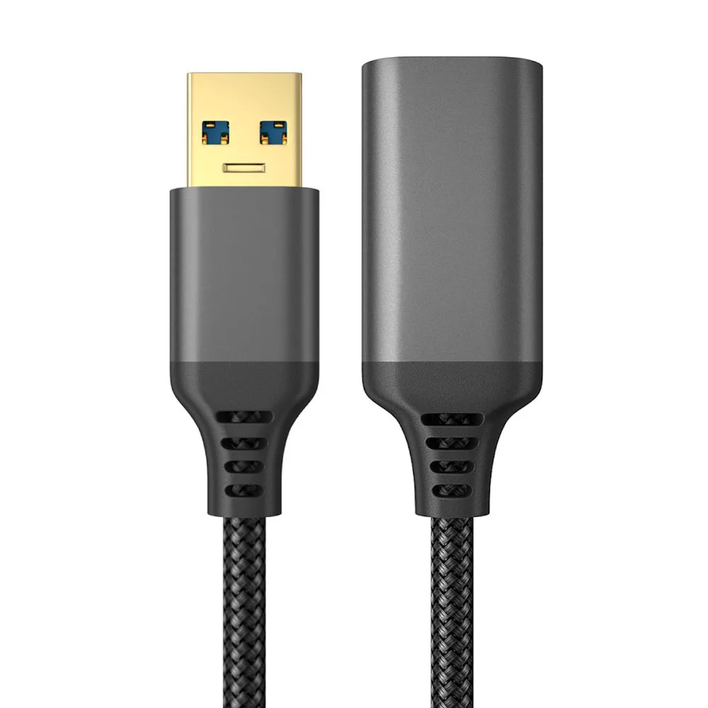 

USB 3,0 зарядный кабель штекер-гнездо Удлинительный шнур быстрая скорость нейлон плетеный провод зарядный кабель для передачи данных для умны...