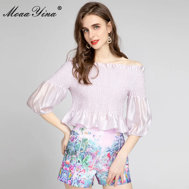 MoaaYina Fashion Designer Spring Shorts Suit Women Purple Elasticity Puff sleeve Top and Flower print Shorts Two Pieces Set
MoaaYina Fashion Designer Spring Shorts Suit Women Purple Elasticity Puff sleeve Top and Flower print Shorts Two Pieces Set