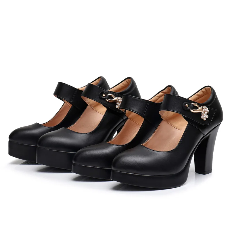 Genuine Leather Women Shoes Chunky High-heel Waterproof Platform Cowhide Work Dress Shoes Shallow Pointed Toe Women's Pump Shoes
Genuine Leather Women Shoes Chunky High-heel Waterproof Platform Cowhide Work Dress Shoes Shallow Pointed Toe Women's Pump Shoes