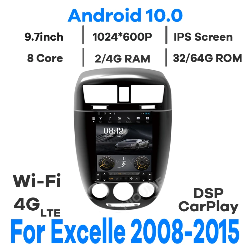 9.7"Vertical tesla screen Android 10 car multimedia player for Buick Excelle 2008-2015 with radio 4G LET wifi DSP Carplay
9.7"Vertical tesla screen Android 10 car multimedia player for Buick Excelle 2008-2015 with radio 4G LET wifi DSP Carplay