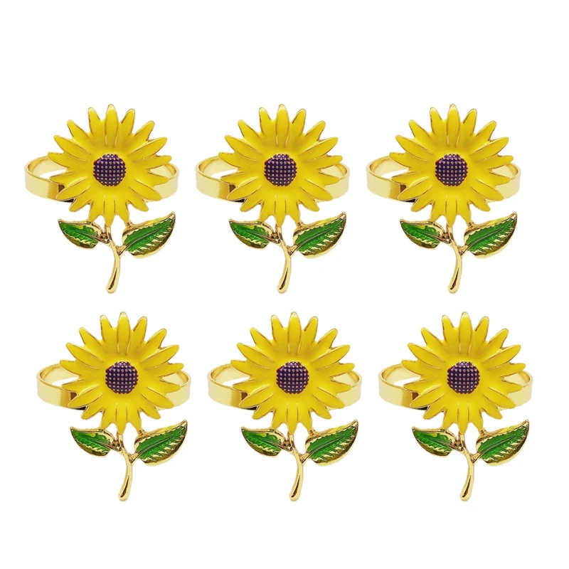 6Pcs/Lot Napkin Ring Sunflower Napkin Button Alloy Napkin Ring Towel Ring Wedding Table Decoration
6Pcs/Lot Napkin Ring Sunflower Napkin Button Alloy Napkin Ring Towel Ring Wedding Table Decoration
