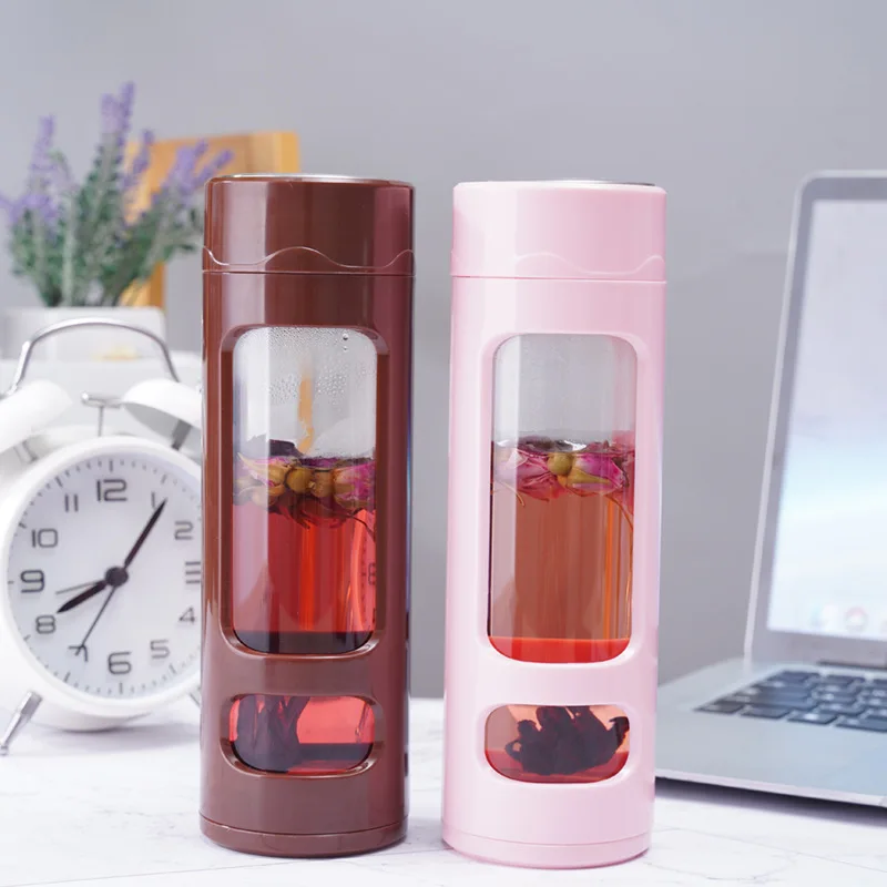 Creative portable double-layer plastic glass cup can be customized logo plastic glass cup business gift cup filter tea cup
Creative portable double-layer plastic glass cup can be customized logo plastic glass cup business gift cup filter tea cup