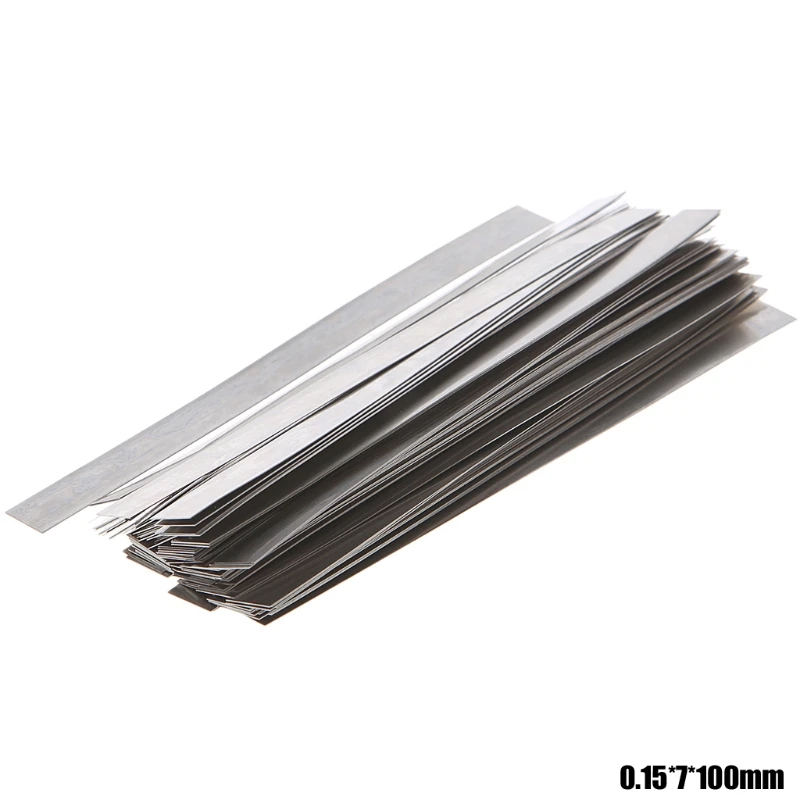 

100pc 0.15x7x100mm Pure Nickel Plate 99.96% Strap Strips Sheets Welder Equipment