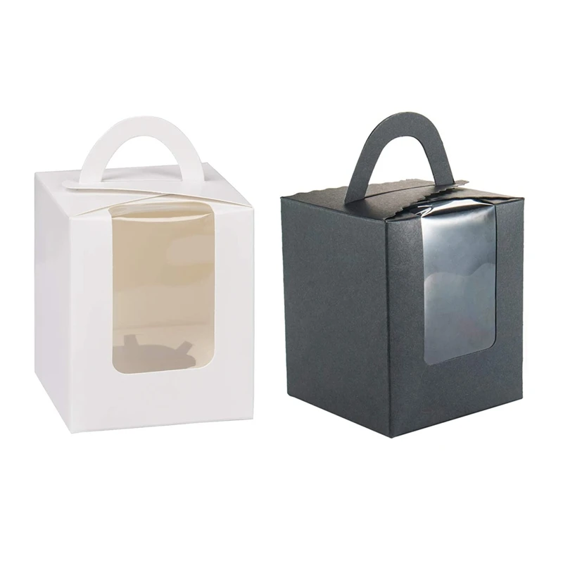 60 Pack Individual Kraft Cupcake Boxes With Window & Carrier Handle, Includes Cupcake Inserts For Bakery
60 Pack Individual Kraft Cupcake Boxes With Window & Carrier Handle, Includes Cupcake Inserts For Bakery