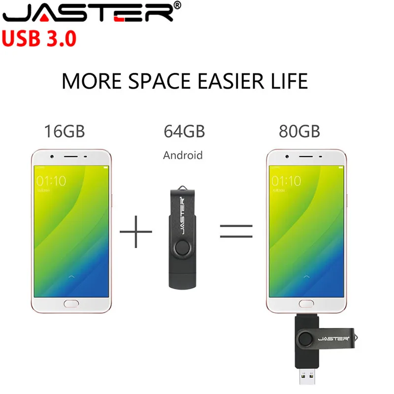 Металлический USB флеш накопитель JASTER usb 3 0 OTG 16 ГБ 32 64 128 ГБ|USB флэш-накопители| |