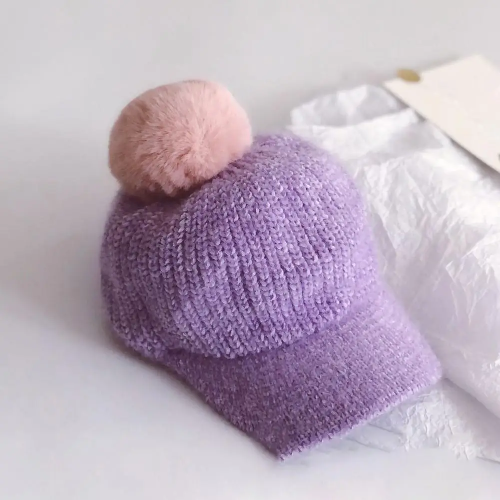 Autumn Winter Plush Ball Knitted Baseball Cap Short Brim Solid Color Baby Hat for Outdoor
Autumn Winter Plush Ball Knitted Baseball Cap Short Brim Solid Color Baby Hat for Outdoor