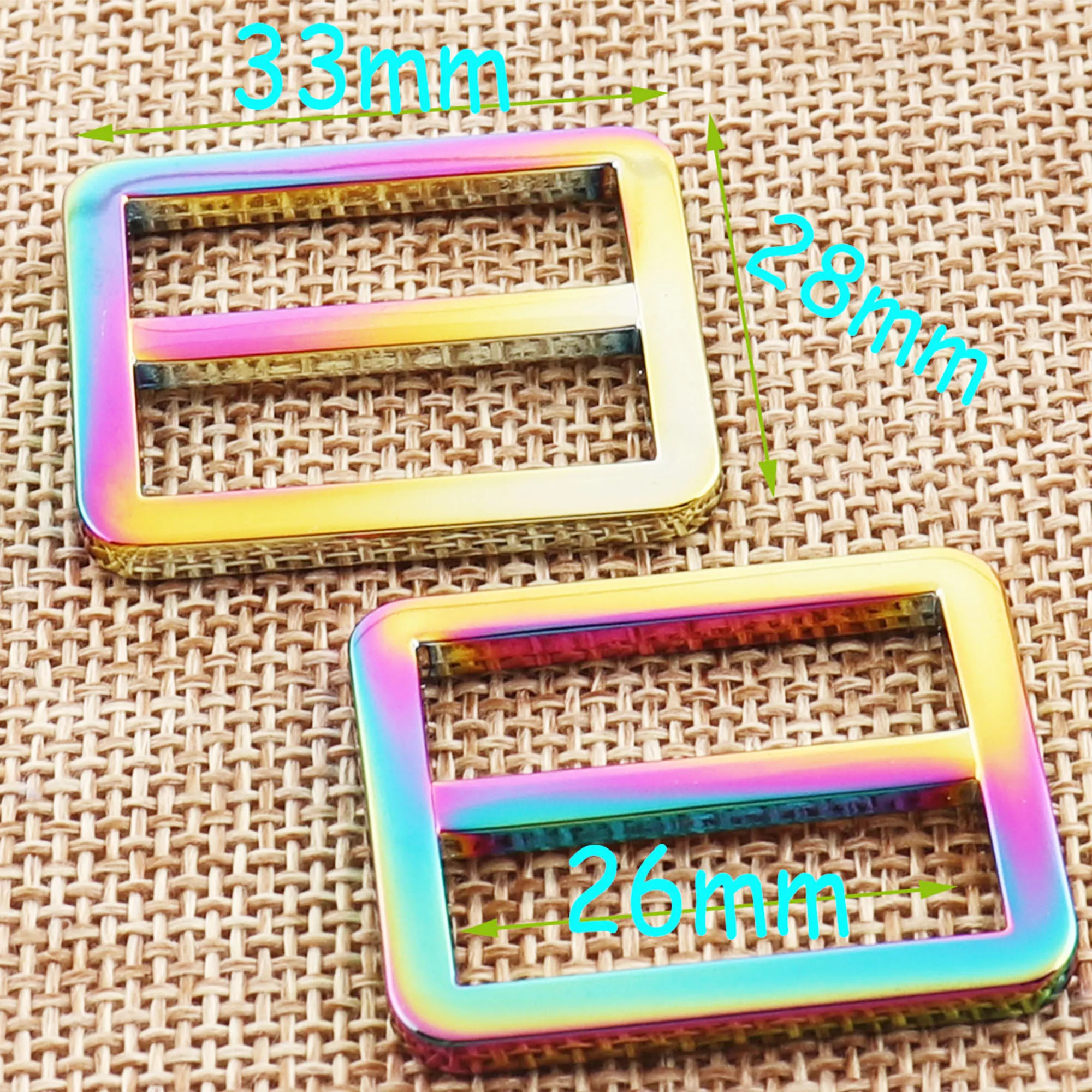 

1"(25mm) Rainbow Slider Buckle Metal Adjustable belt Fasteners webbing Purse bag Handbag clasps Strap hardware buckles 10 pcs