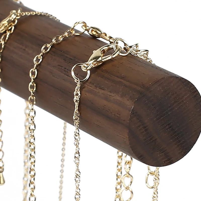 Black Walnut Solid Wood Necklace Chain Braclets Bangle Display Holder Jewelry Display Holder