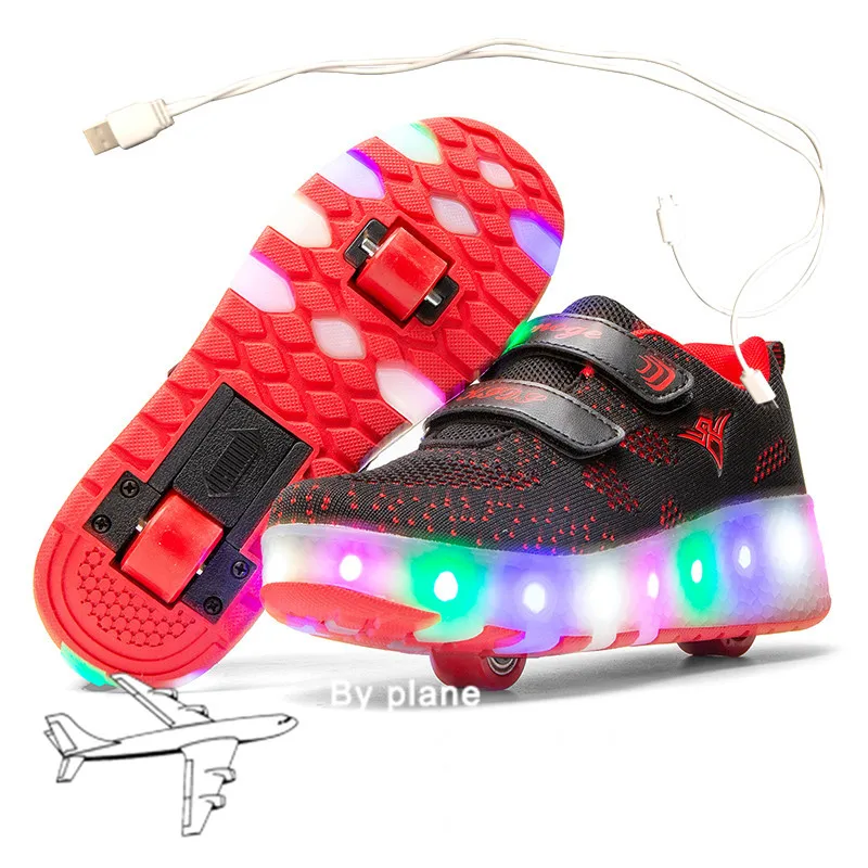 Children Two Wheels Luminous Glowing Sneakers Black Pink Led Light Roller Skate Shoes Kids Led Shoes Boys Girls USB Charging 159
Children Two Wheels Luminous Glowing Sneakers Black Pink Led Light Roller Skate Shoes Kids Led Shoes Boys Girls USB Charging 159