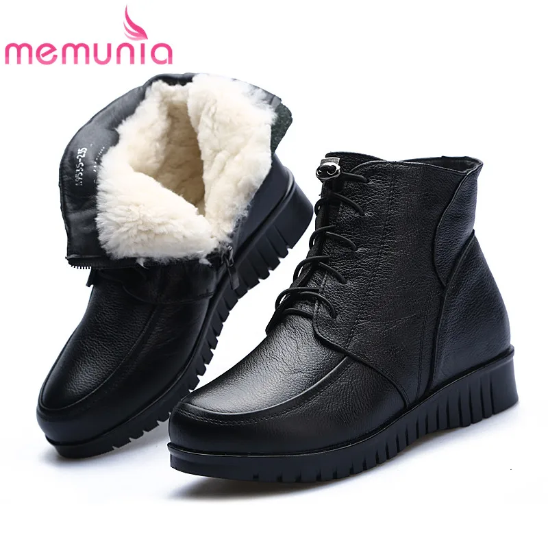 MEMUNIA 2020 Newest women ankle boots top quality genuine leather snow boots round toe lace up comfortable flat shoes woman
MEMUNIA 2020 Newest women ankle boots top quality genuine leather snow boots round toe lace up comfortable flat shoes woman