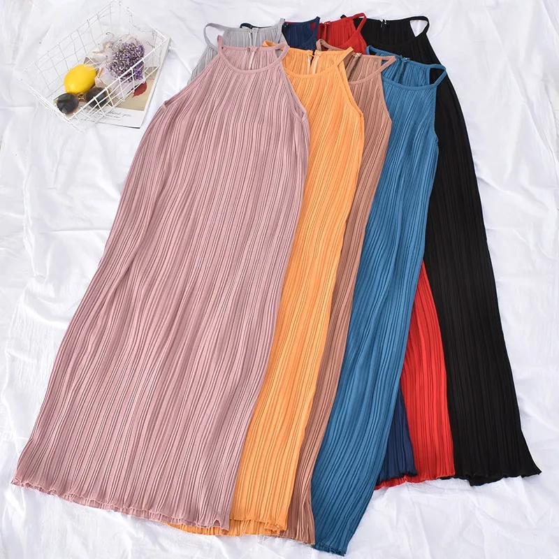 Boho Long Dreess Women Summer 2021 Sleeveless Pleated A-line Beach Outing Solid Off The Shoulder Cami Dress Chic Female Clothing
Boho Long Dreess Women Summer 2021 Sleeveless Pleated A-line Beach Outing Solid Off The Shoulder Cami Dress Chic Female Clothing