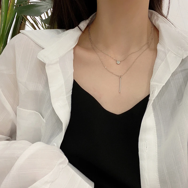 Square Flashing Round Double Necklace Woman Clavicle Niche Cold Wind Simple Necklaces Party Gift
Square Flashing Round Double Necklace Woman Clavicle Niche Cold Wind Simple Necklaces Party Gift