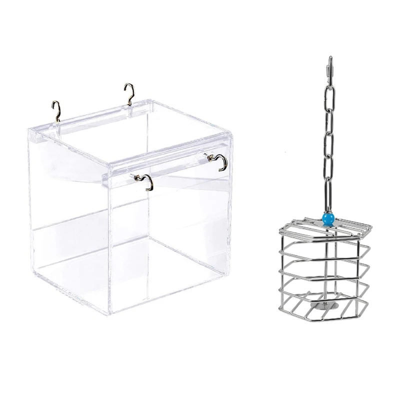 1 Pcs Bird Parrot Squirrel Bold Stainless Steel Food Hanging Cage & 1 Pcs Bird Bathtub For Cage Parrot Bath Shower
1 Pcs Bird Parrot Squirrel Bold Stainless Steel Food Hanging Cage & 1 Pcs Bird Bathtub For Cage Parrot Bath Shower