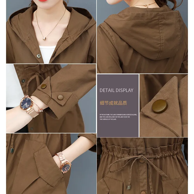 2021 Autumn Thin Trench Coat Women Causal Long Sleeve With Hood Medium Long Outerwear Female Windbreaker Casaco Feminino Shein 
2021 Autumn Thin Trench Coat Women Causal Long Sleeve With Hood Medium Long Outerwear Female Windbreaker Casaco Feminino Shein