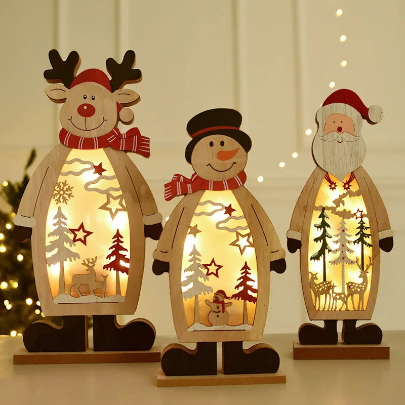Nordic Style Wooden Luminous Christmas Santa Claus Elk Desktop Ornaments Lighted Snowman Wall Hangings Home Decorations Gifts
Nordic Style Wooden Luminous Christmas Santa Claus Elk Desktop Ornaments Lighted Snowman Wall Hangings Home Decorations Gifts