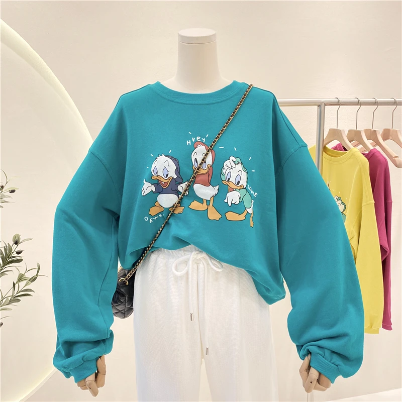 Свободные толстовки с мультяшными рисунками для студентов, топ с принтом, хлопковые пуловеры с круглым вырезом, подходящий ко всему Женский...
Свободные толстовки с мультяшными рисунками для студентов, топ с принтом, хлопковые пуловеры с круглым вырезом, подходящий ко всему Женский...