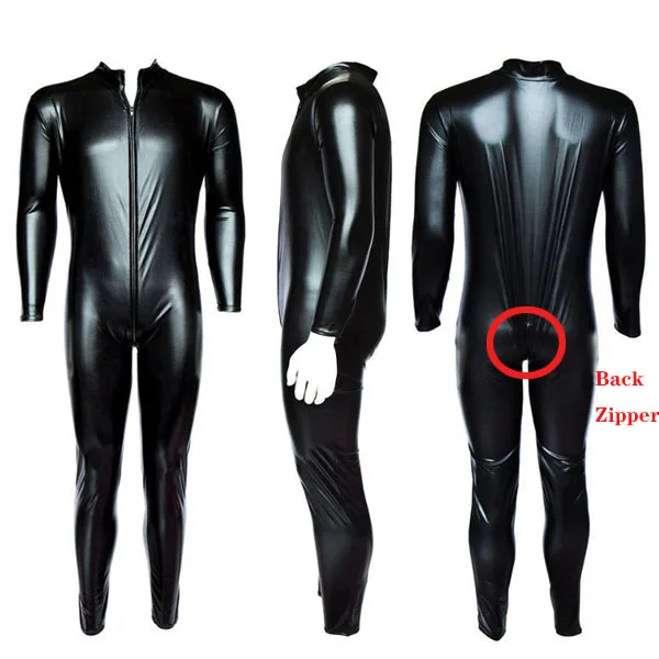New Cool Sexy Men's Bondage Latex Bodysuit Set Black Patent Leather Double Zipper Bodysuit Hot Erotic Underwear Club Clothing
New Cool Sexy Men's Bondage Latex Bodysuit Set Black Patent Leather Double Zipper Bodysuit Hot Erotic Underwear Club Clothing