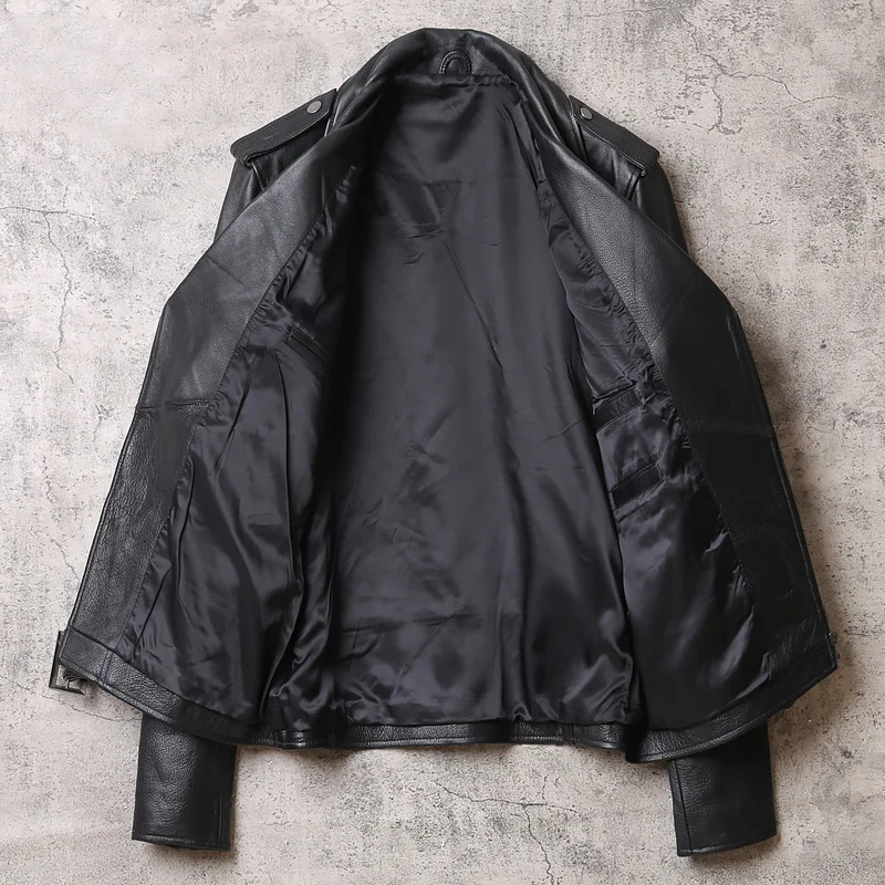 2021 Black Motorcycle Style Genuine Leather Jacket Men Plus Size 5XL Real Natural Cowhide Autumn Slim Fit Short Biker's Coat
2021 Black Motorcycle Style Genuine Leather Jacket Men Plus Size 5XL Real Natural Cowhide Autumn Slim Fit Short Biker's Coat