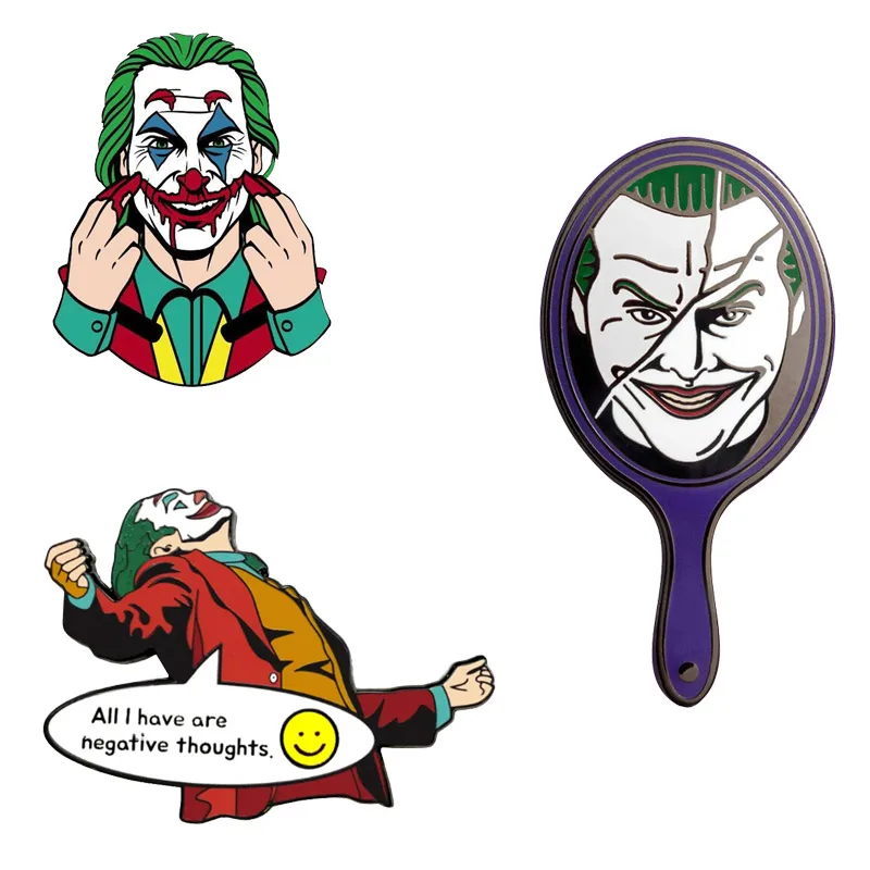 Эмалированный клоун Joker Badge Joaquin Phoenix коллекция фанатов фильма ужасов | Украшения и