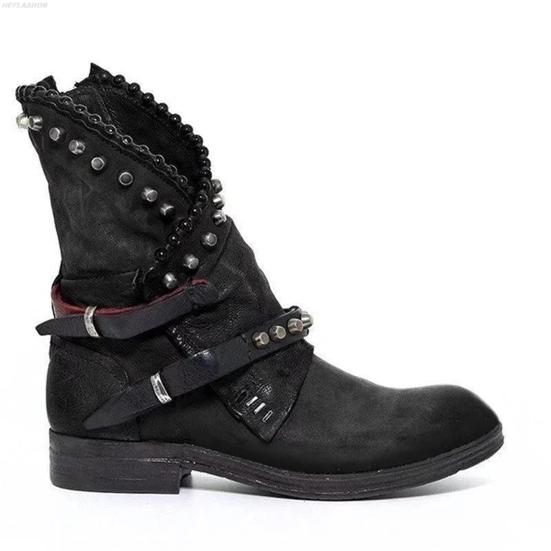 2019 Women Boots Autumn Winter Woman Mid-Calf PU Leather Round Toe Women Shoes Low Heel Rivet Cool Motorcycle Boots
2019 Women Boots Autumn Winter Woman Mid-Calf PU Leather Round Toe Women Shoes Low Heel Rivet Cool Motorcycle Boots