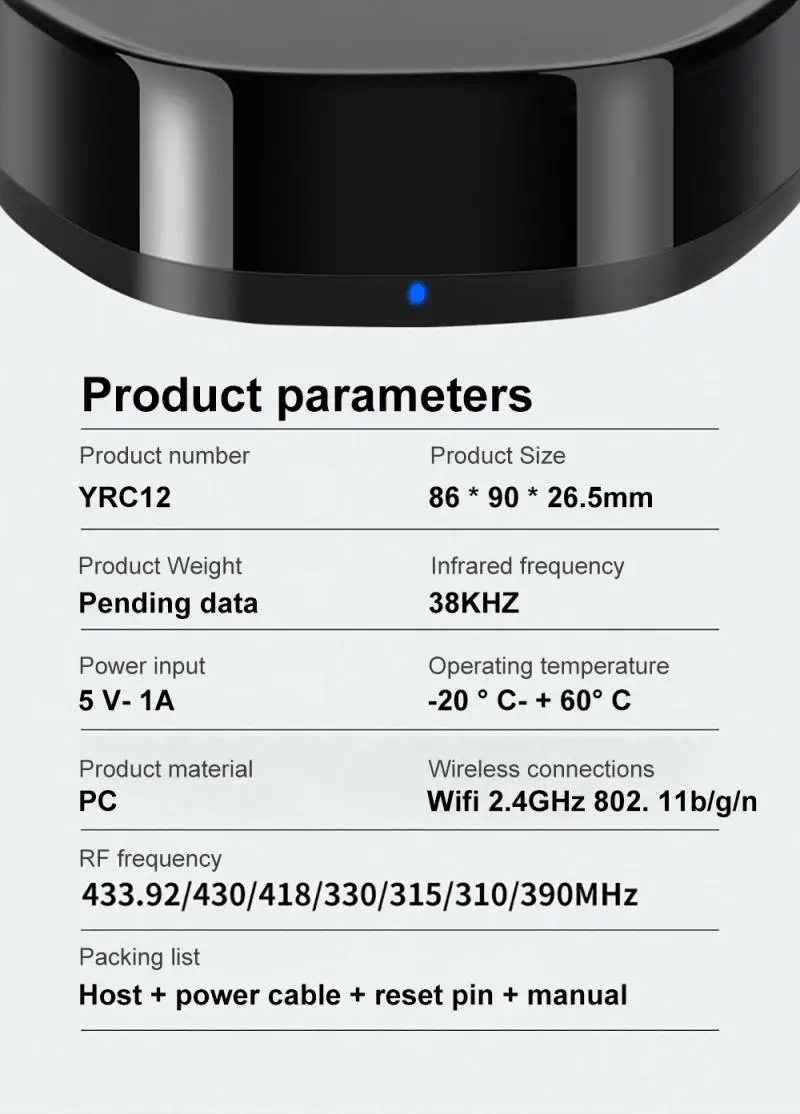 WiFi IR Smart Remote Controller Universal WiFi 2.4GHz Voice Control Wireless Smart Home Infrared Control For Alexa Google
WiFi IR Smart Remote Controller Universal WiFi 2.4GHz Voice Control Wireless Smart Home Infrared Control For Alexa Google