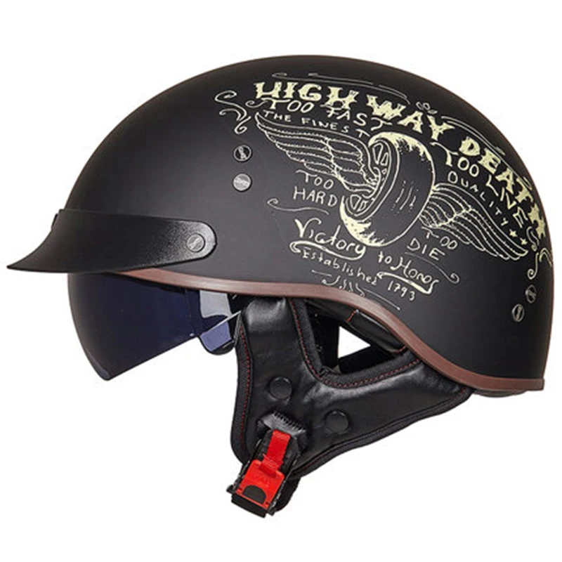 

Retro Casque Moto Vintage Chopper Motorcycle Helmet Open Face Scooter Motorbike Mujer MTB Helmet Cafe Racer Casco Downhill