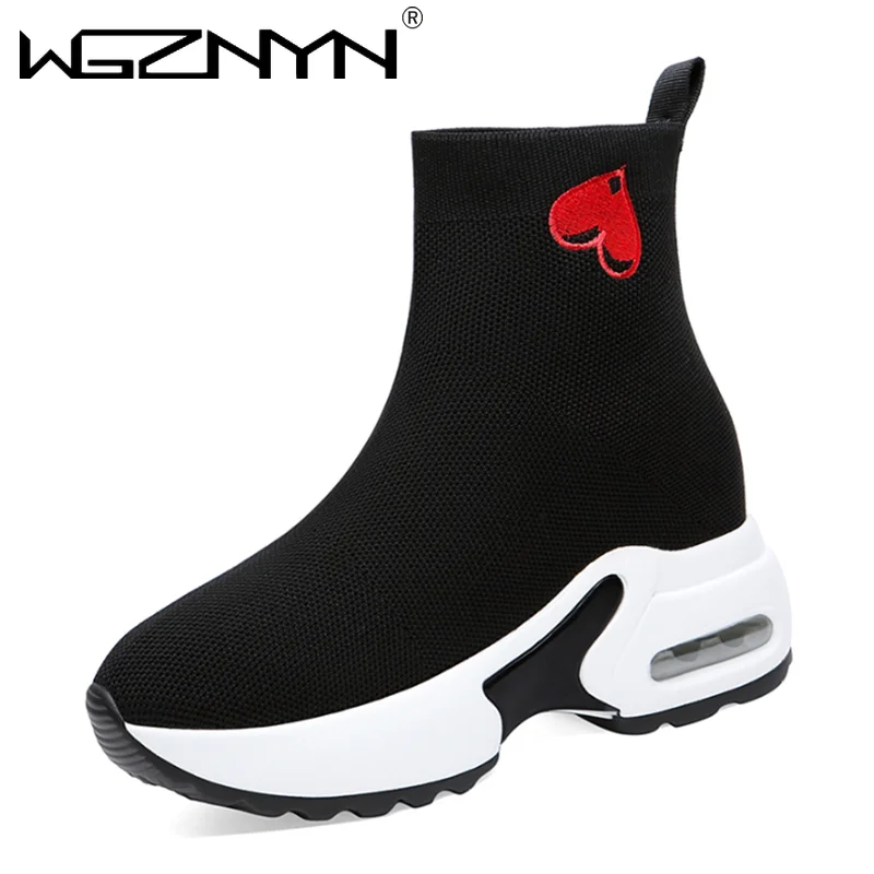 Women Sock Shoes Woman Knitted Breathable Chunky Sneakers Women Height Increasing Thick Bottom High Top Shoes Zapatillas Mujer
Women Sock Shoes Woman Knitted Breathable Chunky Sneakers Women Height Increasing Thick Bottom High Top Shoes Zapatillas Mujer