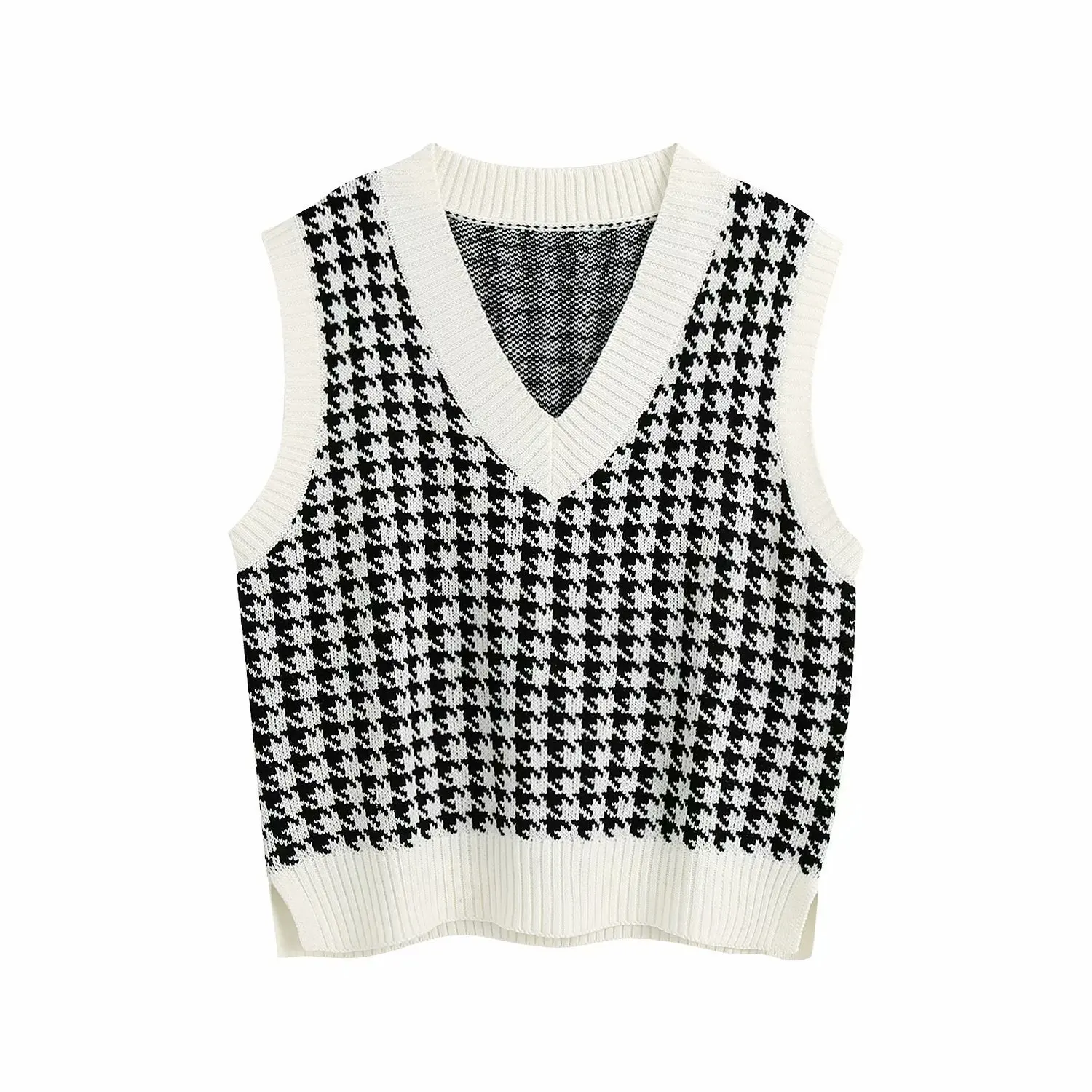 Women 2020 Fashion Oversized Plaid Knitted Vest Sweater V Neck Sleeveless Female Waistcoat Chic Tops Autumn Lady Clothes
Women 2020 Fashion Oversized Plaid Knitted Vest Sweater V Neck Sleeveless Female Waistcoat Chic Tops Autumn Lady Clothes