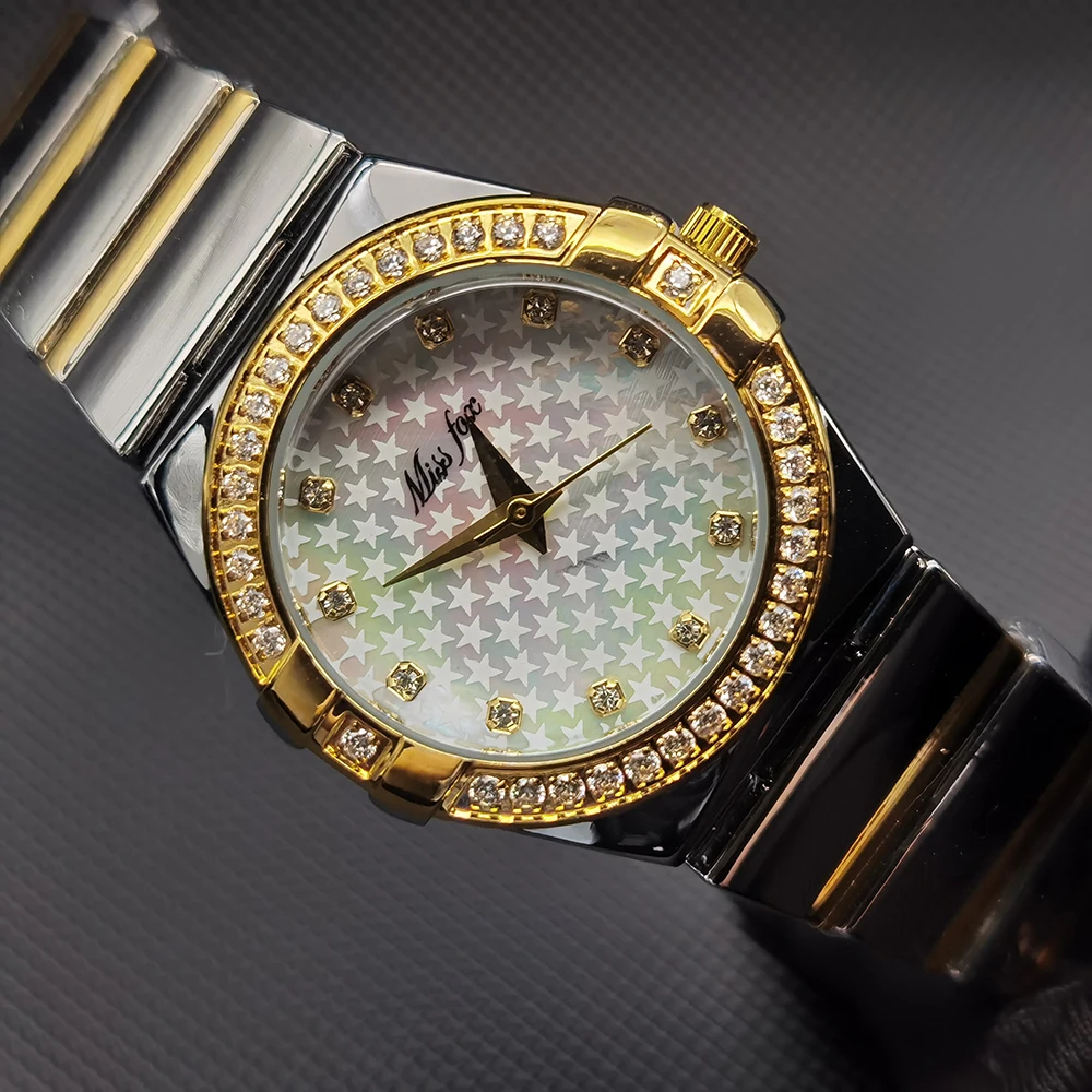 MISSFOX Star White Fritillary Women's Watch Small Round Dial Gold And Silver Quartz Watches Woman Elegant Dress Wristwatch Lady
MISSFOX Star White Fritillary Women's Watch Small Round Dial Gold And Silver Quartz Watches Woman Elegant Dress Wristwatch Lady
