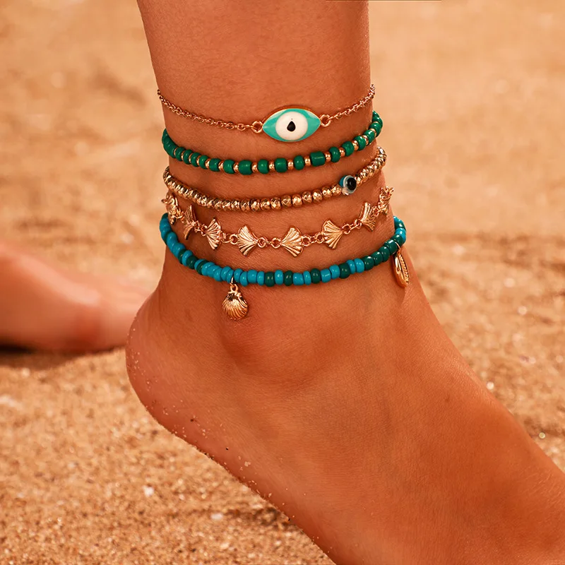 Bohemian Evil Eye Beads Anklets Set Women's Beach Anklet Leg Bracelet Summer Gold Color Shell Foot Chain Boho Jewelry Gift
Bohemian Evil Eye Beads Anklets Set Women's Beach Anklet Leg Bracelet Summer Gold Color Shell Foot Chain Boho Jewelry Gift