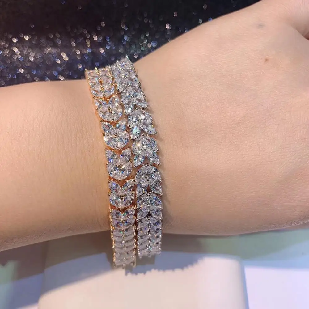 Luxurious AAA Zircon Elements Leaf Austrian Crystal Bracelet white gold-color for women top quality wedding jewelry S0764 
Luxurious AAA Zircon Elements Leaf Austrian Crystal Bracelet white gold-color for women top quality wedding jewelry S0764