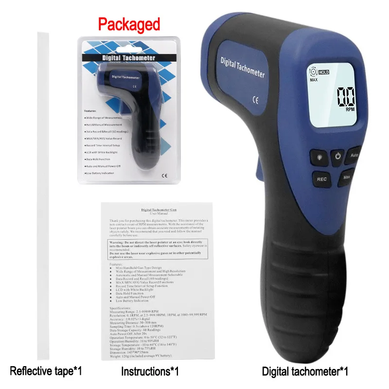 Non-contact Laser Digital Tachometer Speed Measuring Instruments Mearsuring Gun Automatic Measure Digital Tachometer
Non-contact Laser Digital Tachometer Speed Measuring Instruments Mearsuring Gun Automatic Measure Digital Tachometer