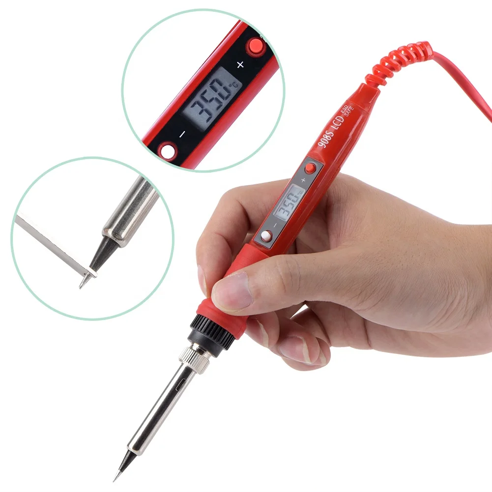 JCD908S 80W LCD Display 110V/220V Adjustable Temperature Electric Soldering Iron with Digital Screen
JCD908S 80W LCD Display 110V/220V Adjustable Temperature Electric Soldering Iron with Digital Screen