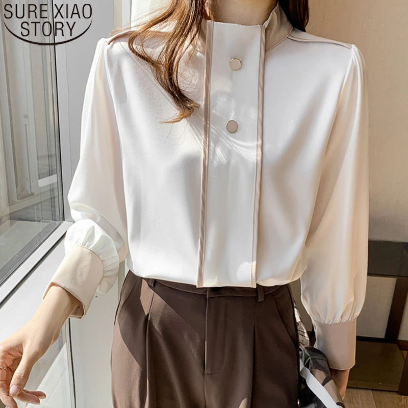 Женская шифоновая блузка с длинным рукавом и воротником-стойкой
Женская шифоновая блузка с длинным рукавом и воротником-стойкой