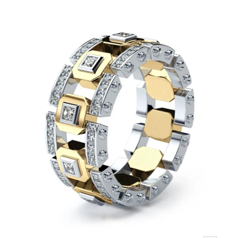 925 Silver Plated 14K Rose Gold Color Separation Ring Creative Full Diamond Engagement Ring
925 Silver Plated 14K Rose Gold Color Separation Ring Creative Full Diamond Engagement Ring