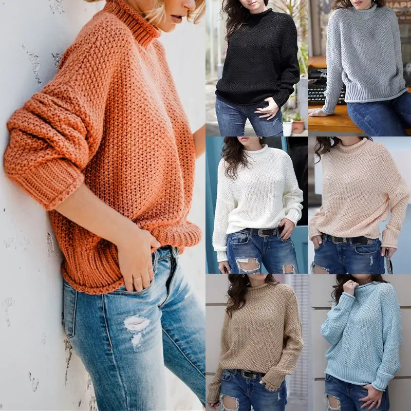 2019 Winter New Women Loose Pullover Sweater Oversized Jumper Half-Collar Mock-Turtleneck Solid Knitted Clothes Autumn Sweaters
2019 Winter New Women Loose Pullover Sweater Oversized Jumper Half-Collar Mock-Turtleneck Solid Knitted Clothes Autumn Sweaters