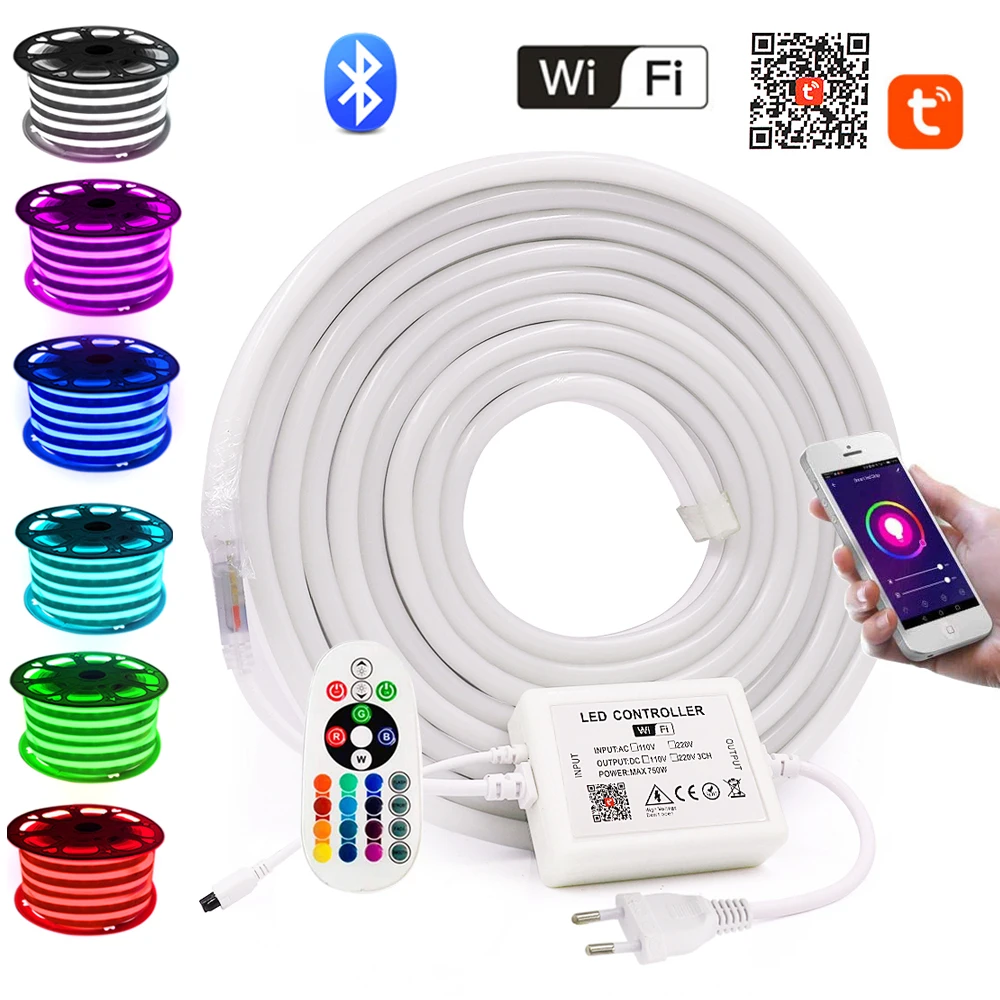 RGB Neon Strip Light Lamp 110V 220V Flexible LED Neon Rope Light White /Warm White 2835 120leds/m LED Strip
RGB Neon Strip Light Lamp 110V 220V Flexible LED Neon Rope Light White /Warm White 2835 120leds/m LED Strip
